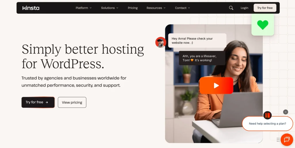 kinsta webhotell for norge