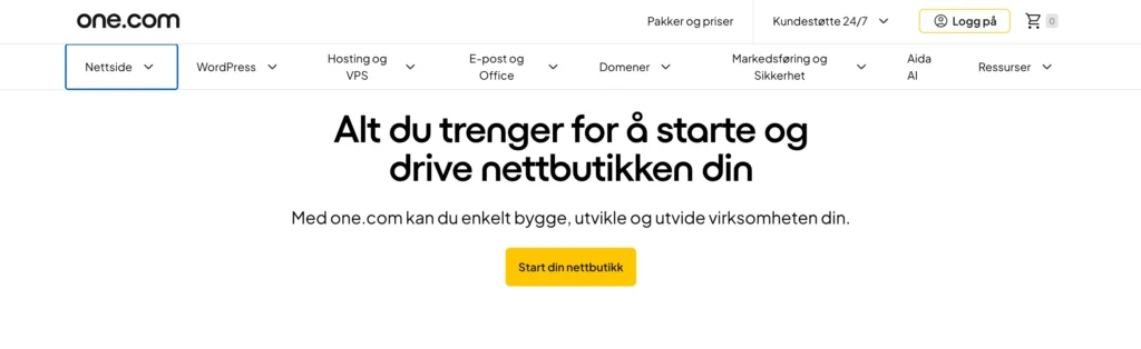 one.com nettbutikk
